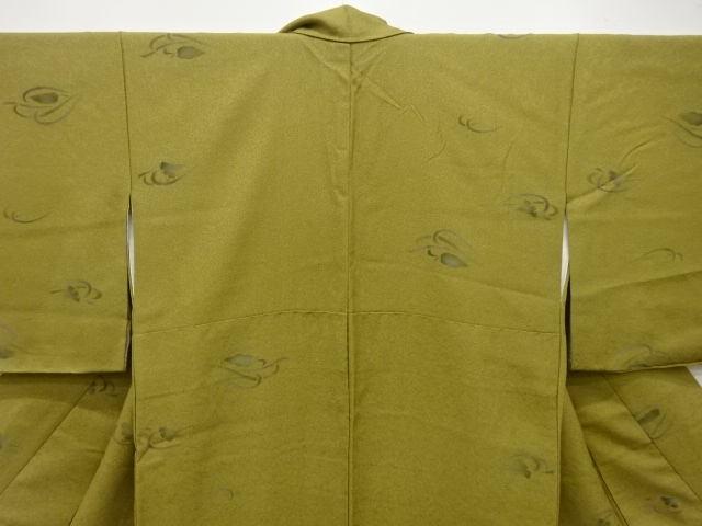  未使用品　抽象木の葉模様　小紋着物